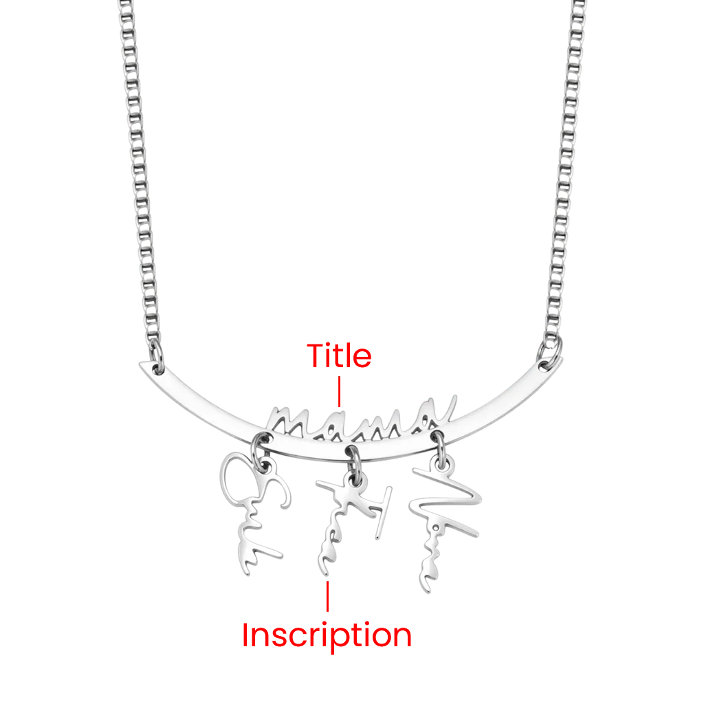 Gnoce Family Personalized Names Hanging Necklace with 1-7 Names - Image 2