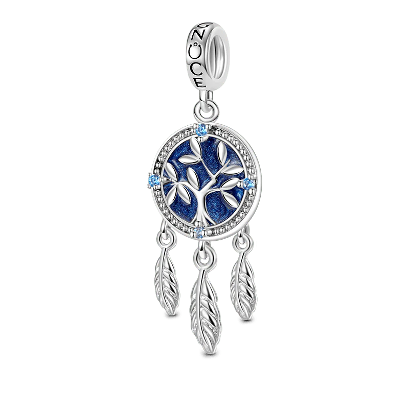 Gnoce Family Tree Dream Catcher Charm Platinum-plated Silver Blend
