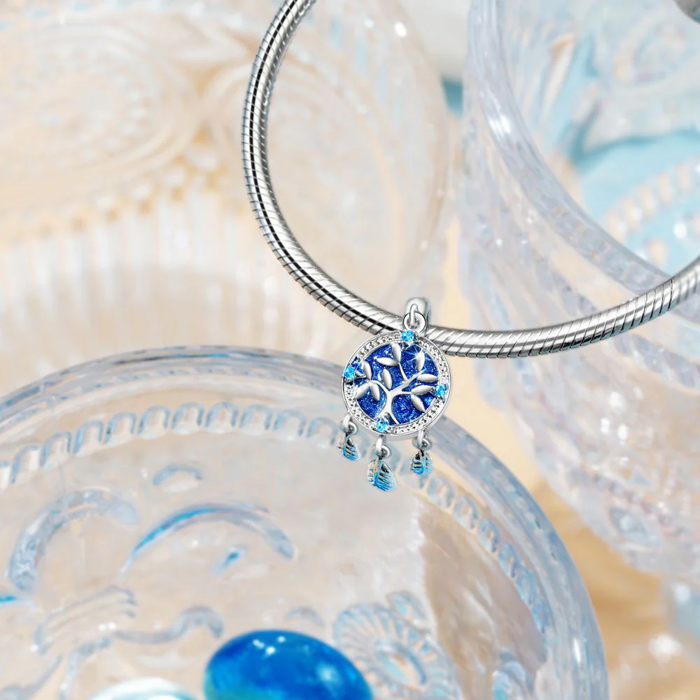 Gnoce Family Tree Dream Catcher Charm Platinum-plated Silver Blend - Image 3