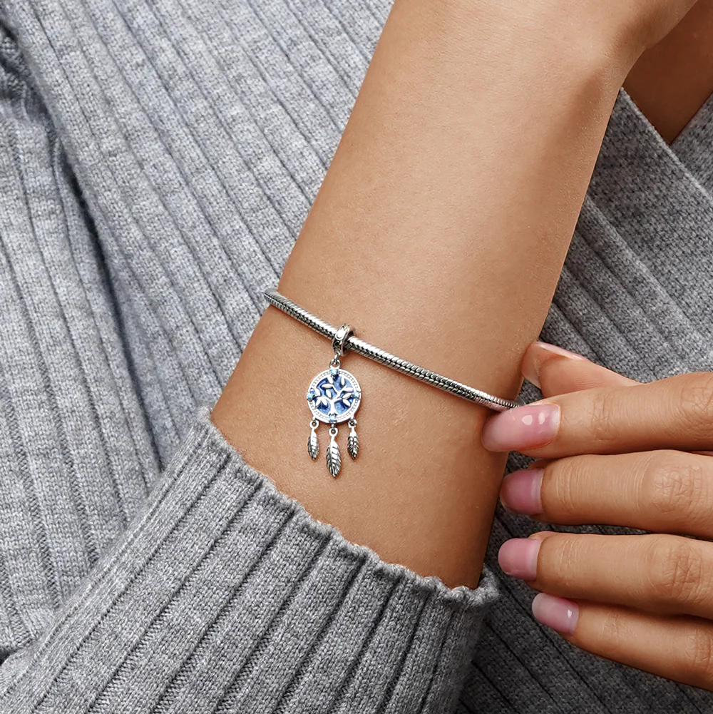 Gnoce Family Tree Dream Catcher Charm Platinum-plated Silver Blend - Image 5
