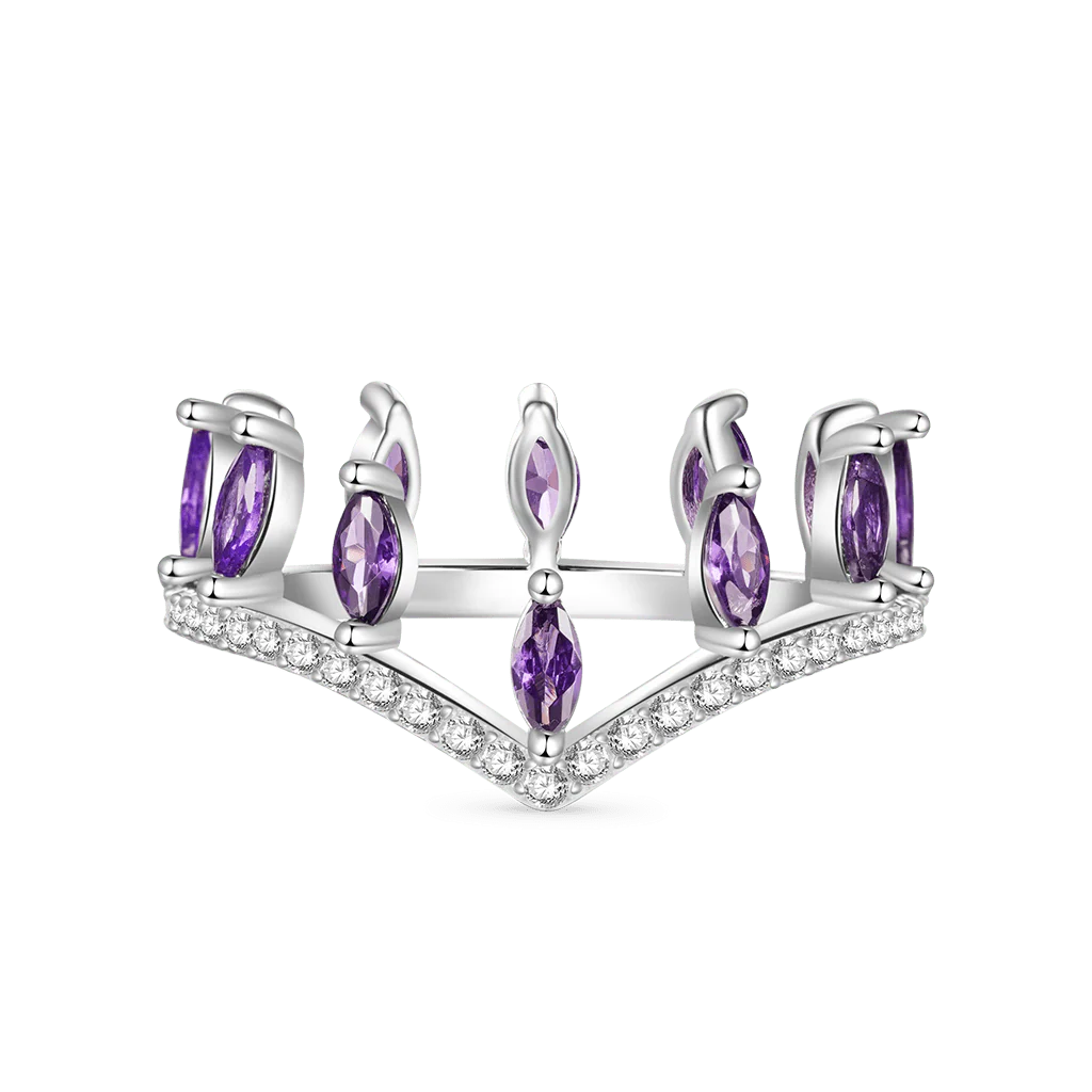 Gnoce Multi-Stone V-Shaped Cross-over Rings Platinum-plated Silver Blend - Image 3