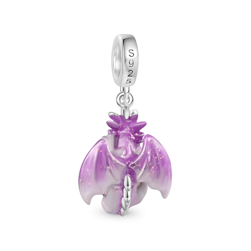 Gnoce Fantasy Forest Dragon Glow-in-the-Dark Charm Platinum-plated Silver Blend - Image 3