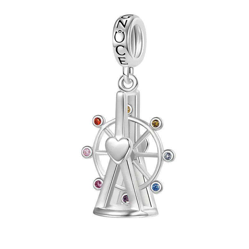 Gnoce Best Moment Ferris Wheel Charm Platinum-plated Silver Blend