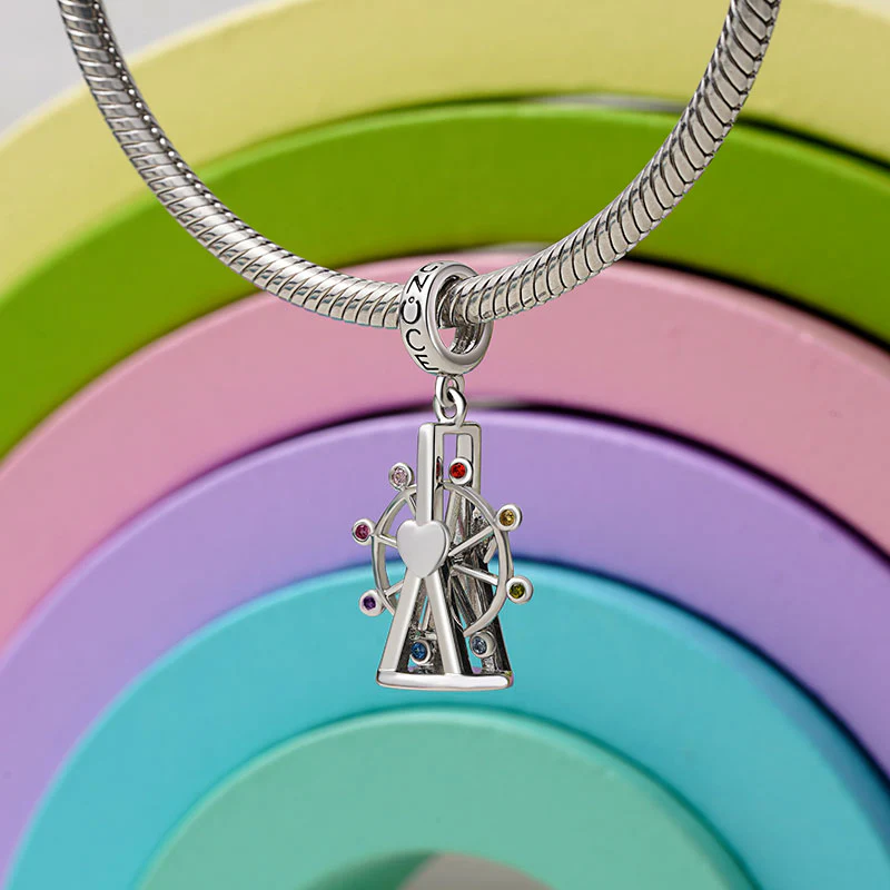 Gnoce Best Moment Ferris Wheel Charm Platinum-plated Silver Blend - Image 3