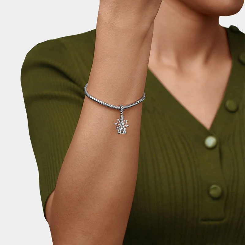 Gnoce Best Moment Ferris Wheel Charm Platinum-plated Silver Blend - Image 4