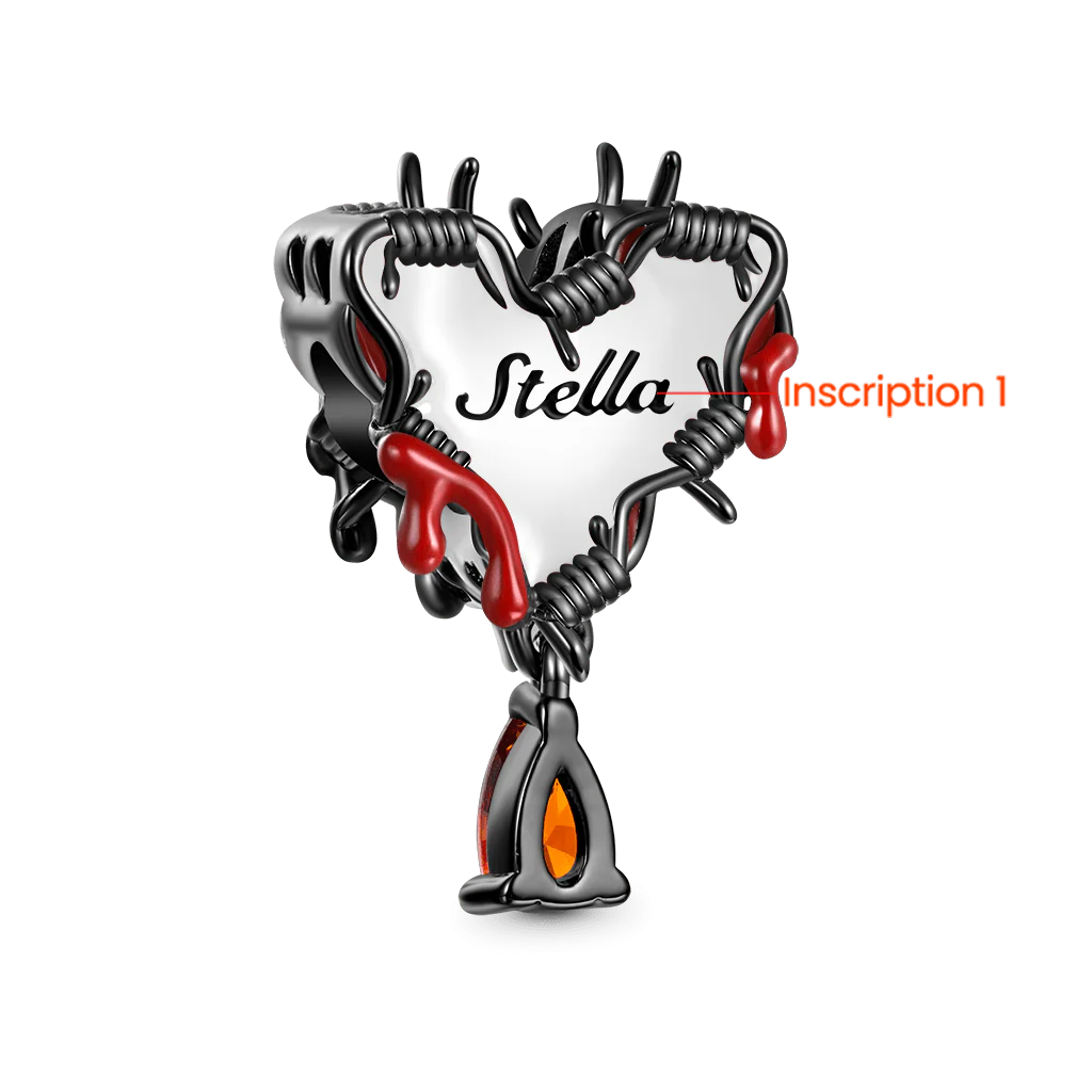 Gnoce Fiery Heart of Thorn Charm Platinum-plated Silver Blend - Image 2