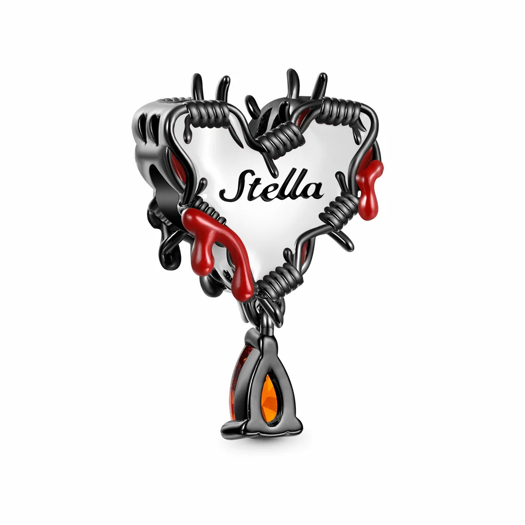 Gnoce Fiery Heart of Thorn Charm Platinum-plated Silver Blend - Image 3