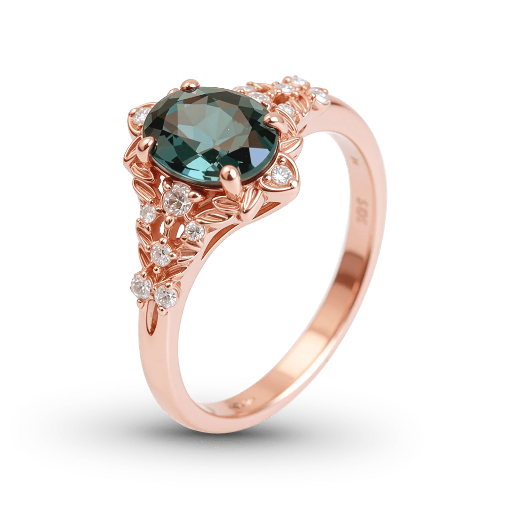 Gnoce Vintage Filigree Oval-Cut Engagement Ring - Image 4