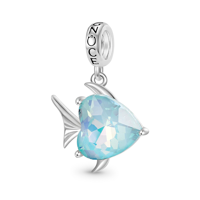 Gnoce Lake Blue Fish Pendant Dangle Charm