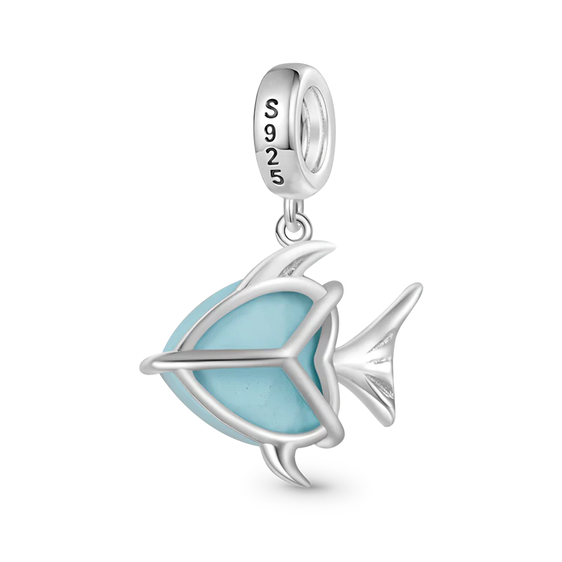 Gnoce Lake Blue Fish Pendant Dangle Charm - Image 2