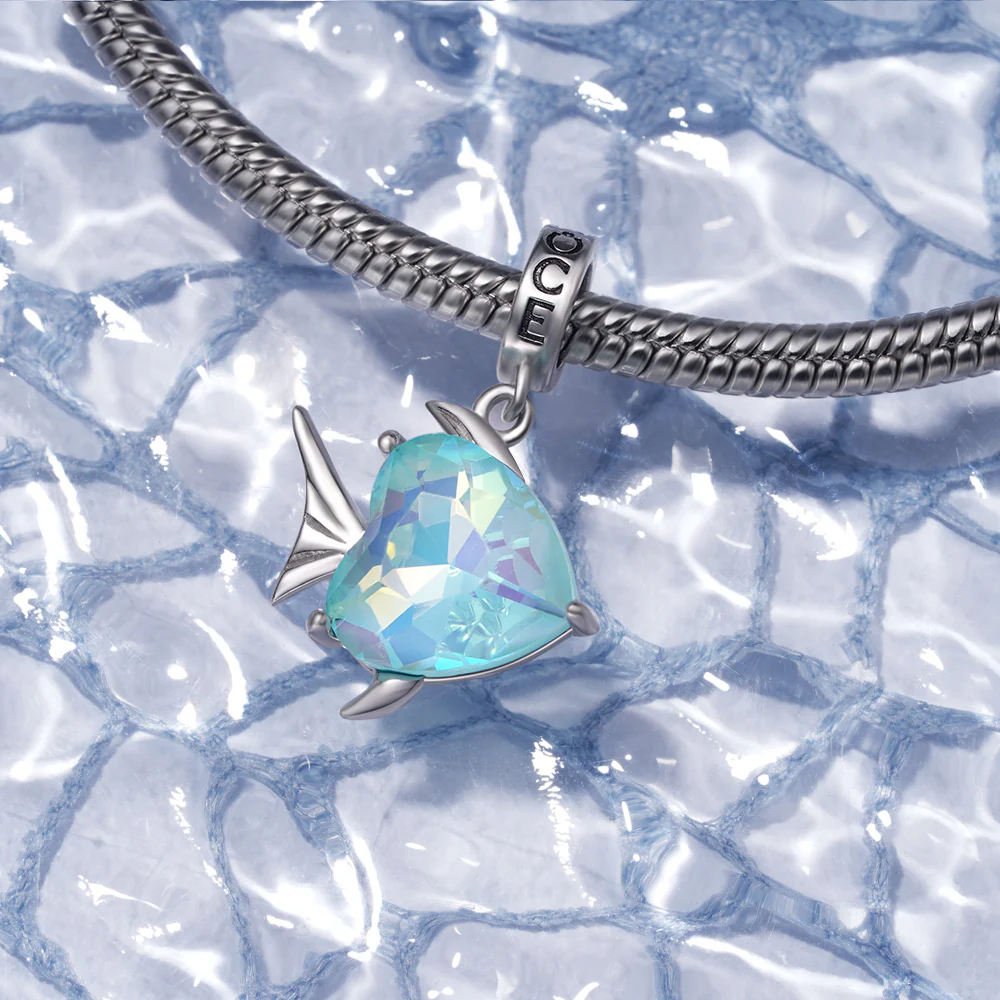 Gnoce Lake Blue Fish Pendant Dangle Charm - Image 3
