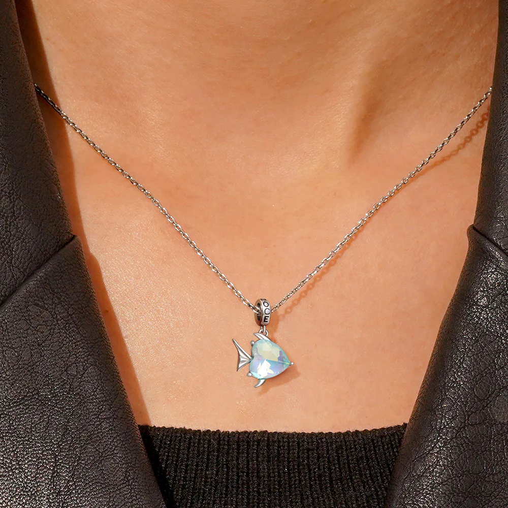 Gnoce Lake Blue Fish Pendant Dangle Charm - Image 5