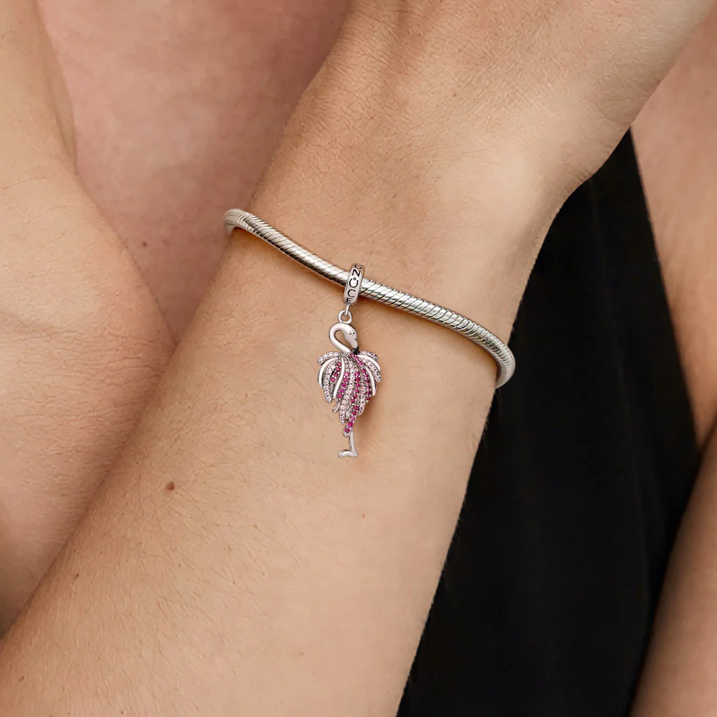 Gnoce Flamingo Charm Platinum-plated Silver Blend - Image 2