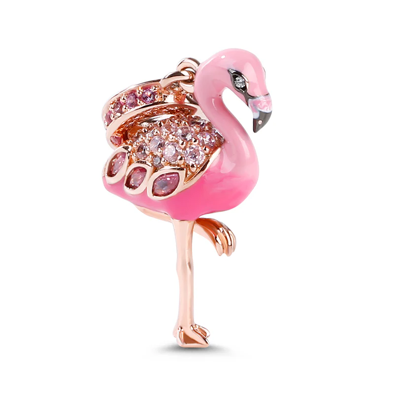 Gnoce Flamingo Charm Platinum-plated Silver Blend - Image 2