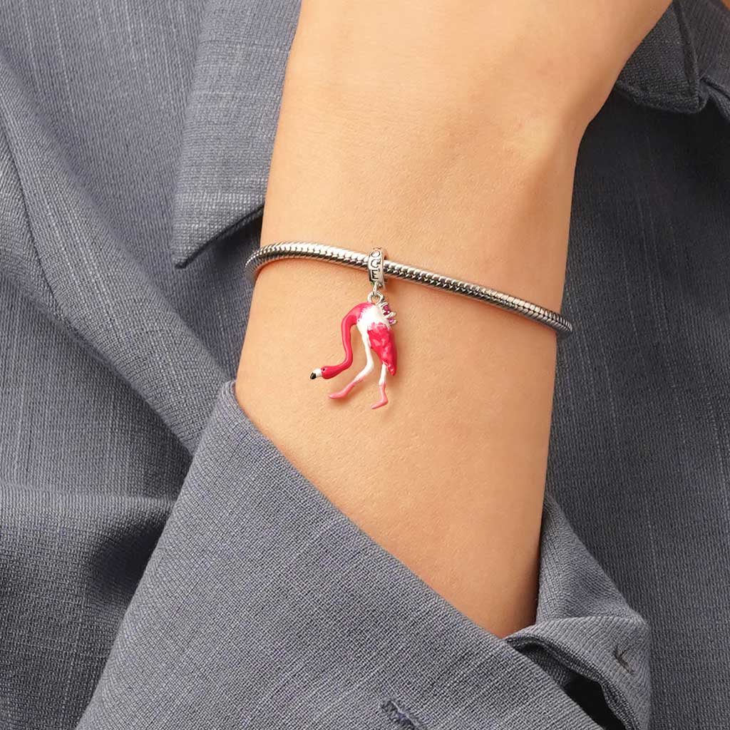 Gnoce American Flamingo Pendant Dangle Charm - Image 6