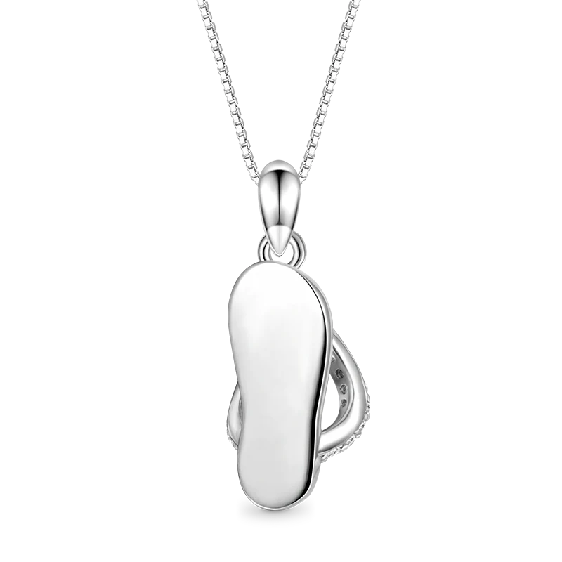Gnoce Summer Flip-flops Shoes Necklace Platinum-plated Silver Blend - Image 3