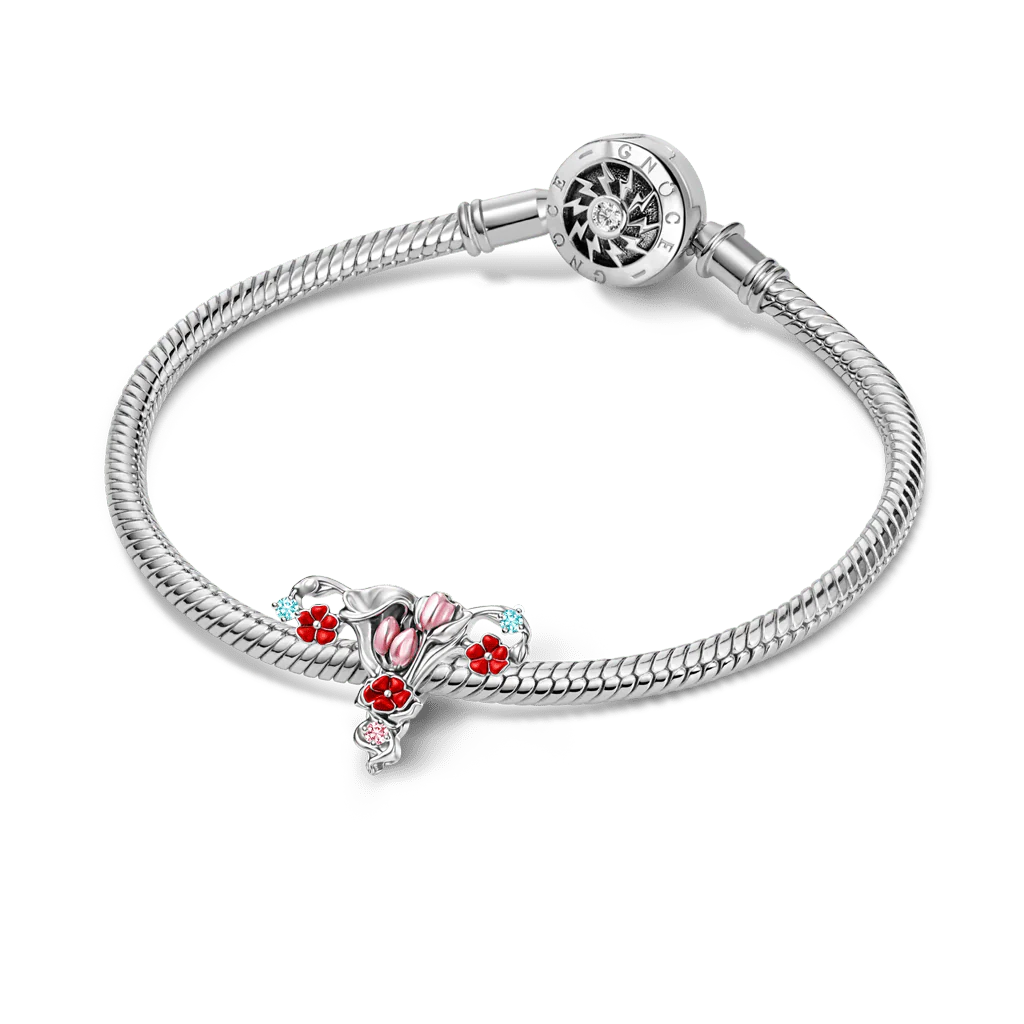 Gnoce Floral Uterus Charm Platinum-plated Silver Blend - Image 3
