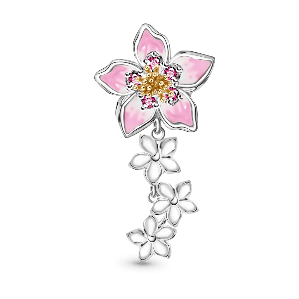 Gnoce Flower Mom with Babies Charm Platinum-plated Silver Blend - Image 6