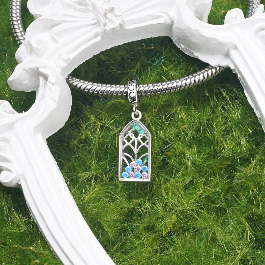 Gnoce Flower Window Charm Platinum-plated Silver Blend - Image 3