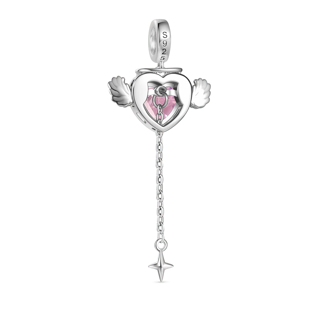 Gnoce Fidget Flying Angle Wing Charm Platinum-plated Silver Blend - Image 3