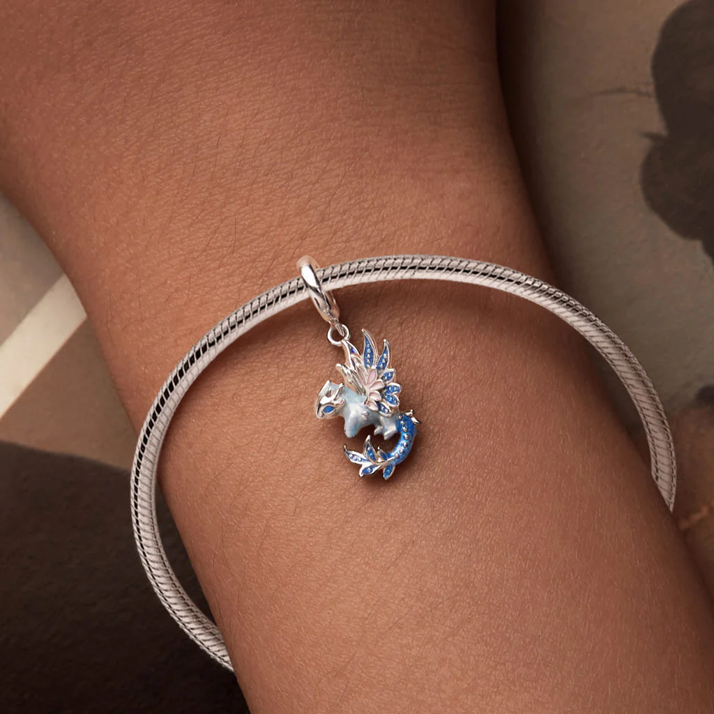 Gnoce Blue Flying Dragon Pendant Dangle Charm - Image 4