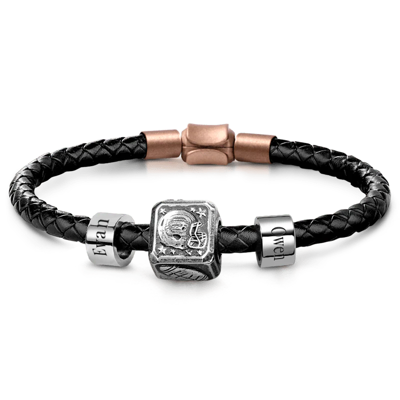 Gnoce Football Vintage & Customized Charm Platinum-plated Silver Blend