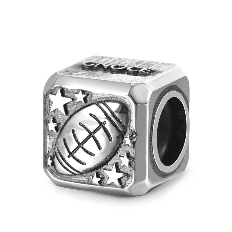 Gnoce Football Vintage & Customized Charm Platinum-plated Silver Blend - Image 2