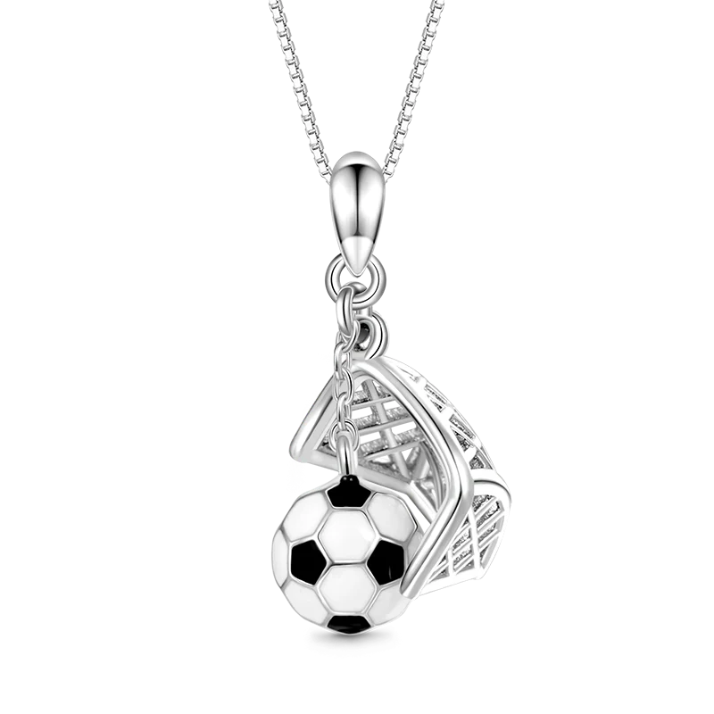 Gnoce Football Competition Shot Necklace Platinum-plated Silver Blend