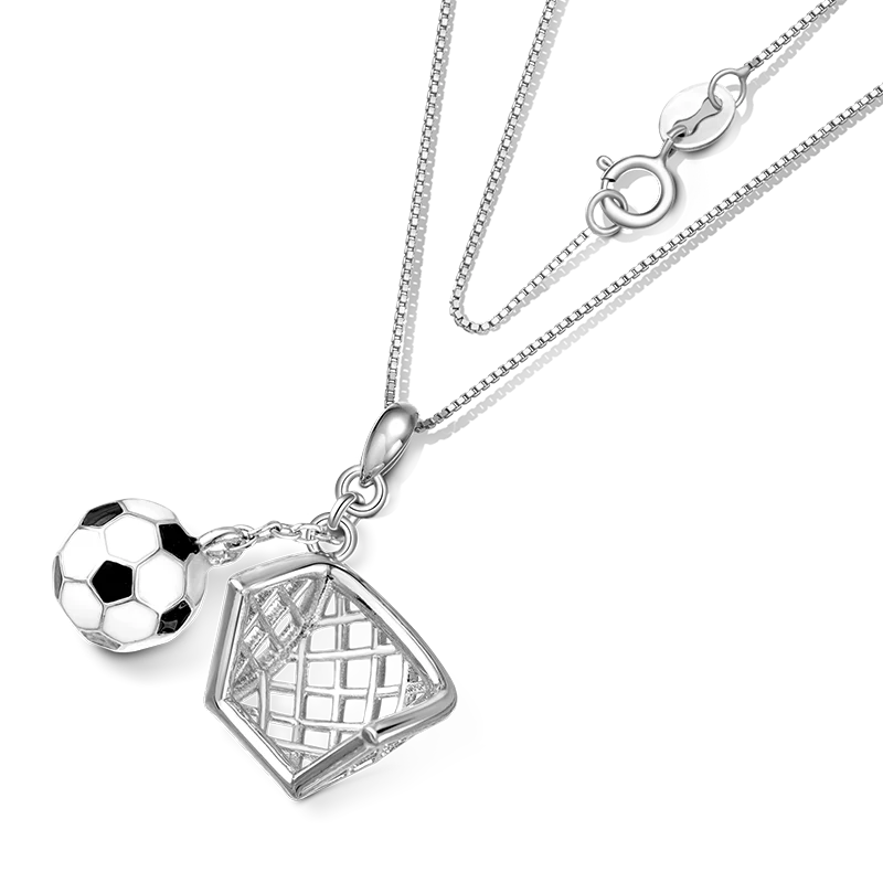 Gnoce Football Competition Shot Necklace Platinum-plated Silver Blend - Image 3
