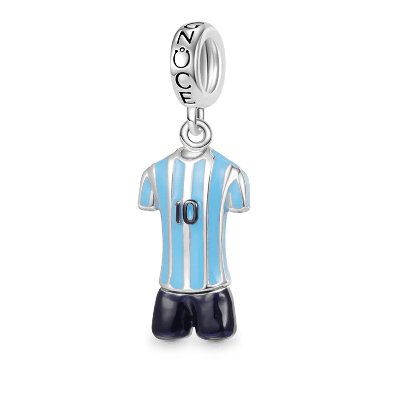 Gnoce Football Star Jerseys Charm Platinum-plated Silver Blend