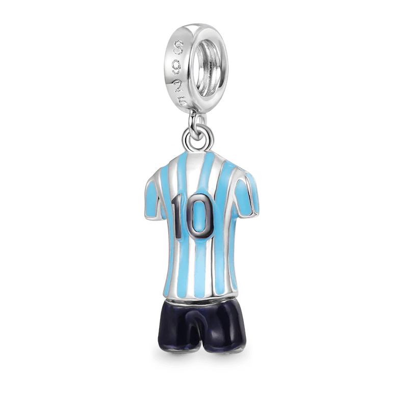 Gnoce Football Star Jerseys Charm Platinum-plated Silver Blend - Image 2