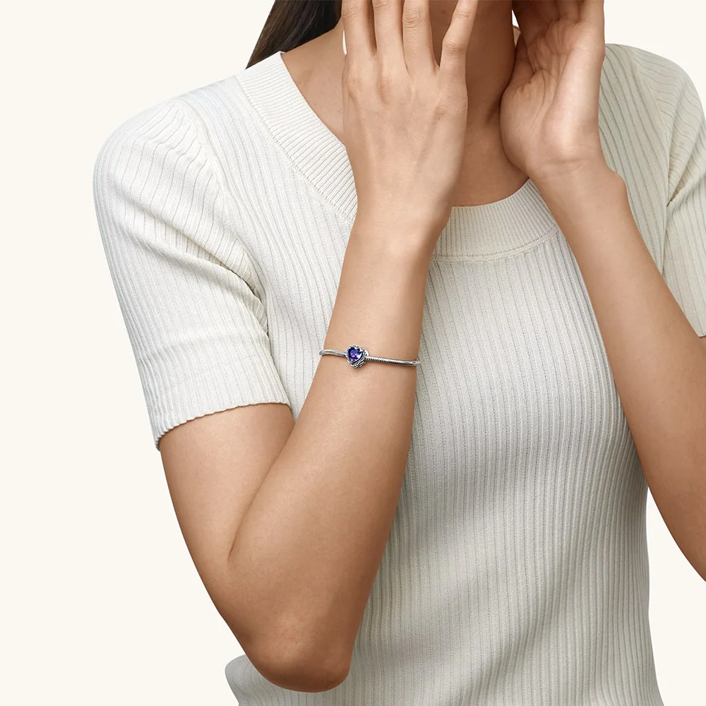 Gnoce Sparkling "Forever my love" Heart Charm - Image 5