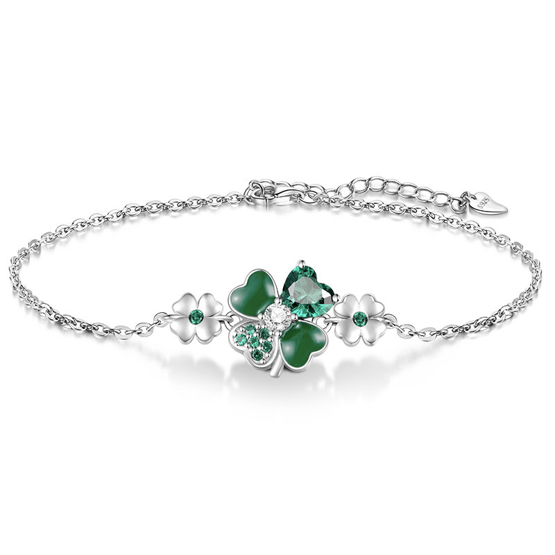 Gnoce Lucky Four Leaf Clover Bracelet