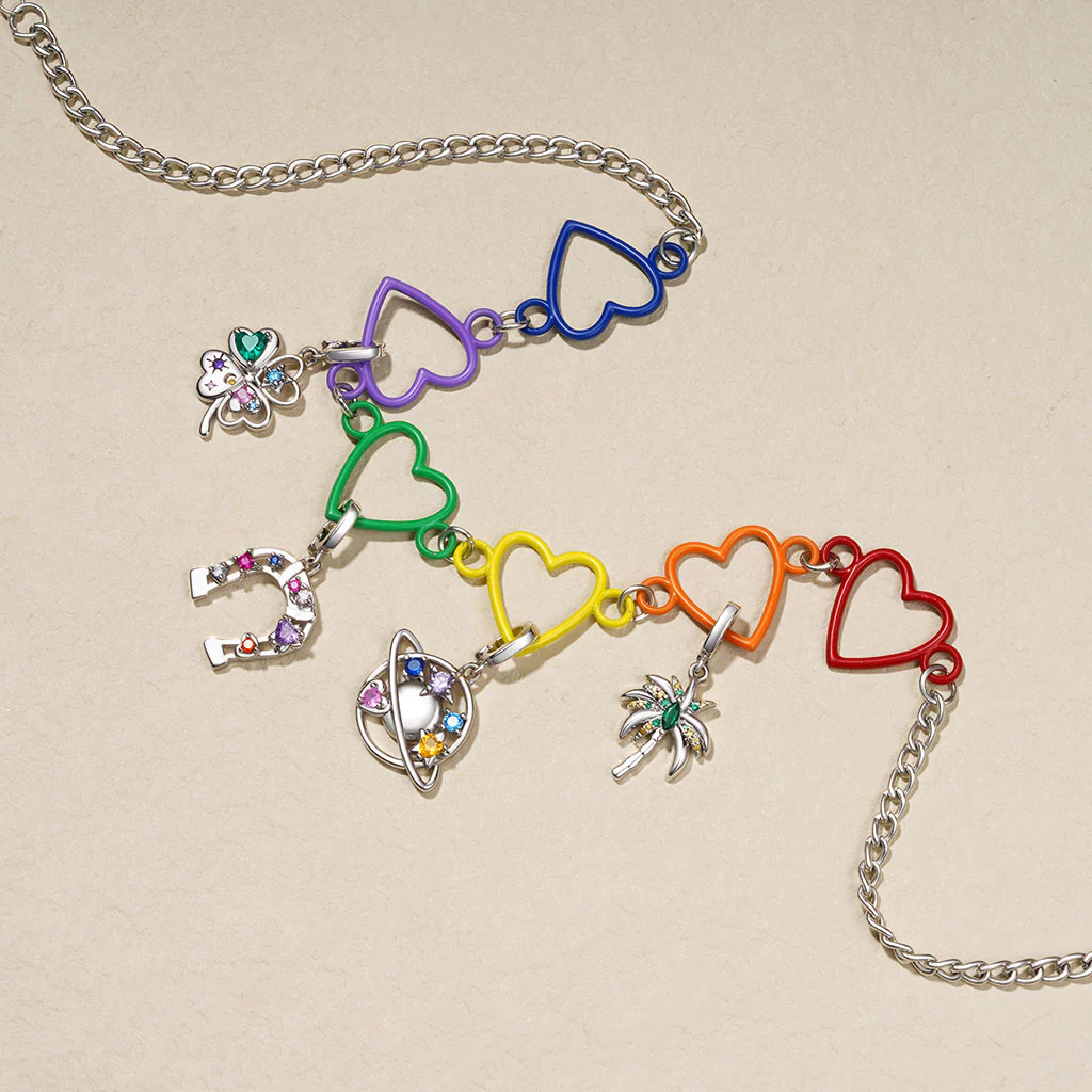 Gnoce Clover Clasp Clusters Charm Platinum-plated Silver Blend - Image 3