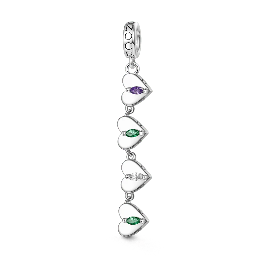 Gnoce Engravable Magnetic Clover Birthstone Charm Platinum-plated Silver Blend - Image 5