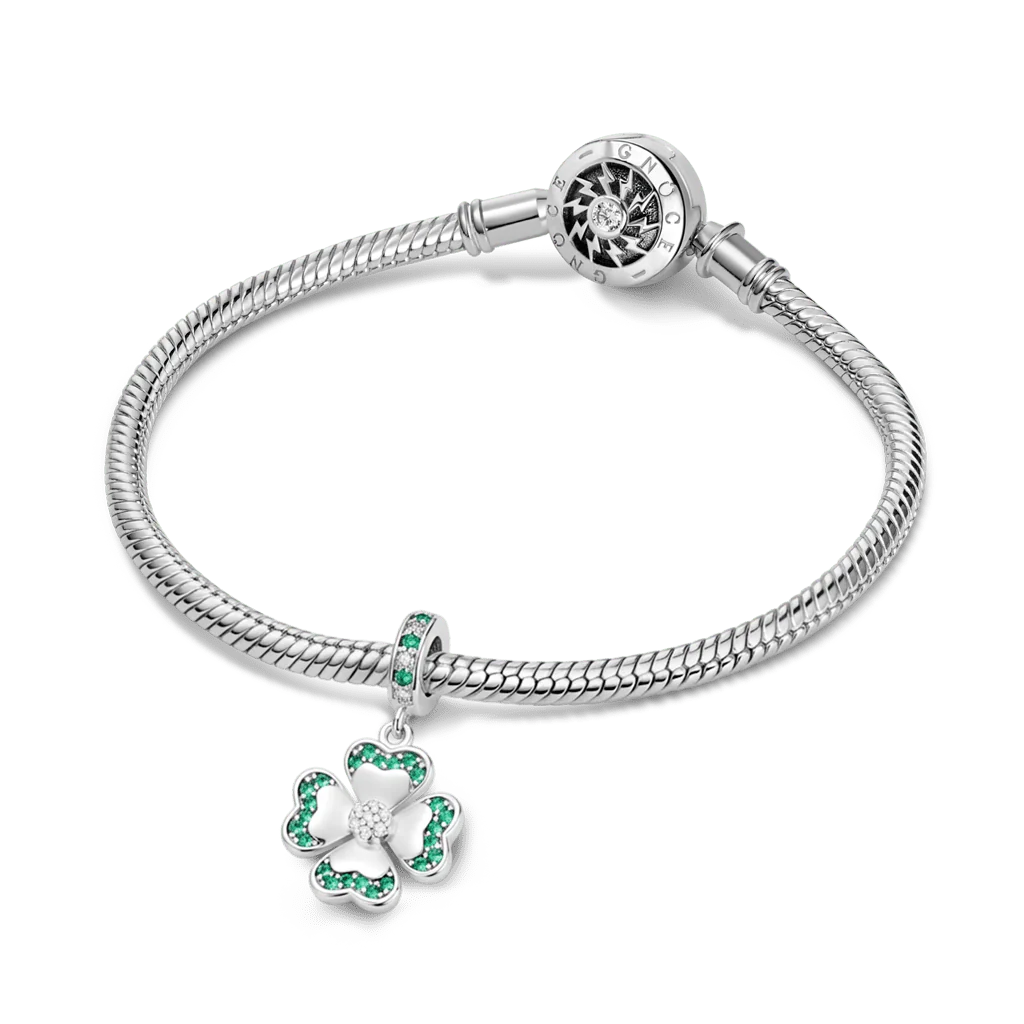 Gnoce Lucky Four-leaf Clover Pendant Dangle Charm - Image 3