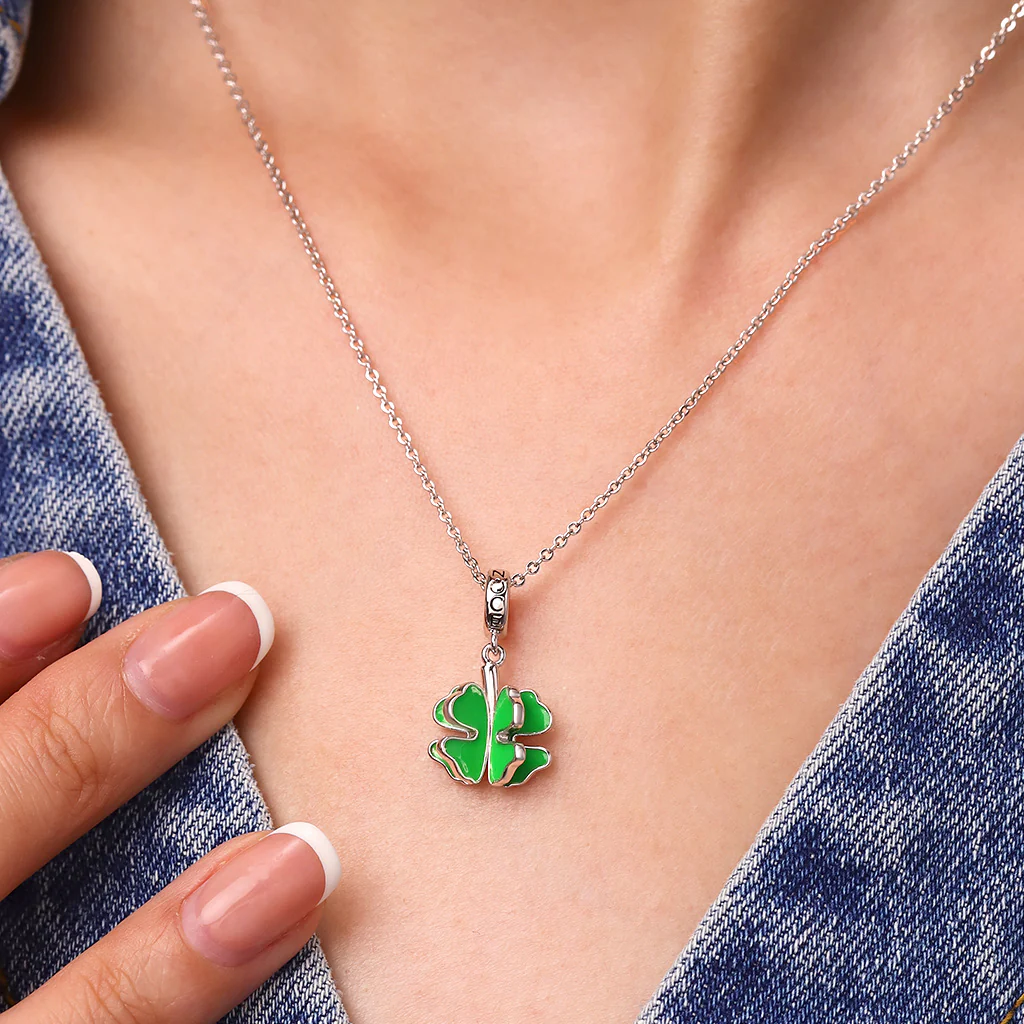 Gnoce Clover Swaying Leafs Charm Platinum-plated Silver Blend - Image 7
