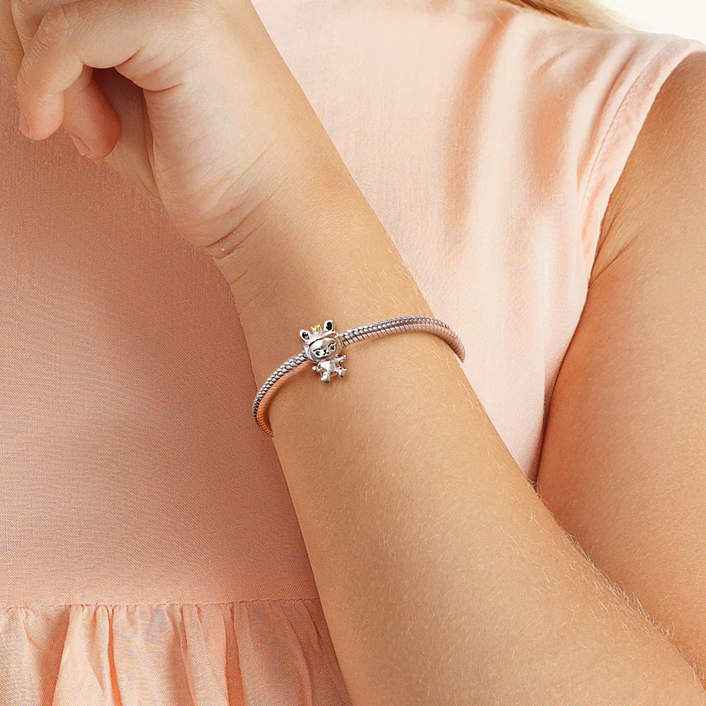 Gnoce Friendly Frog Animal Charm Platinum-plated Silver Blend - Image 5