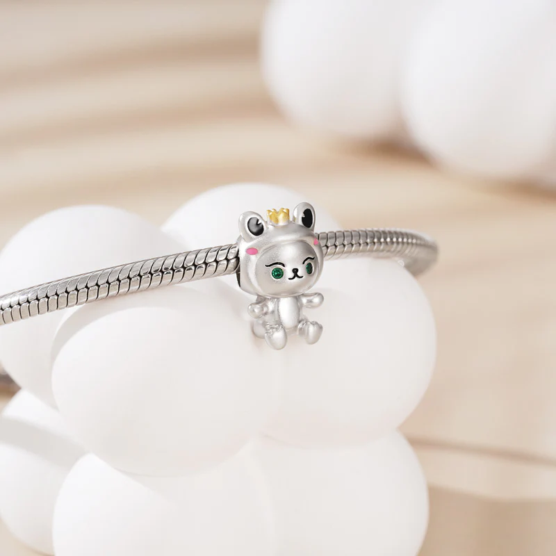 Gnoce Friendly Frog Animal Charm Platinum-plated Silver Blend - Image 3