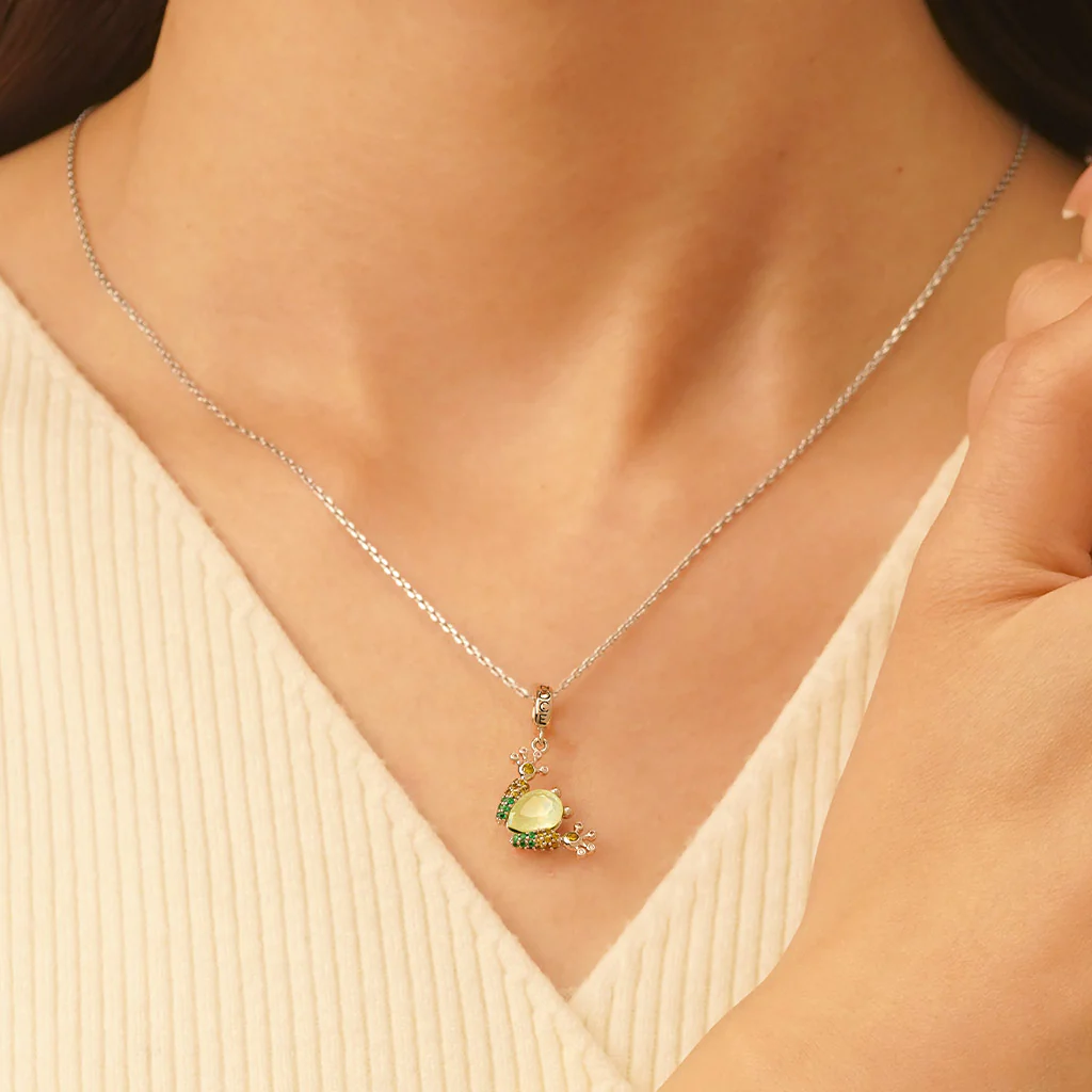 Gnoce Green Beneficial Insect Frog Charm Platinum-plated Silver Blend - Image 5