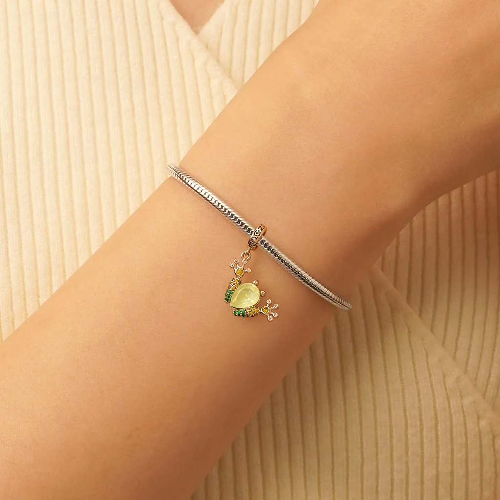 Gnoce Green Beneficial Insect Frog Charm Platinum-plated Silver Blend - Image 6