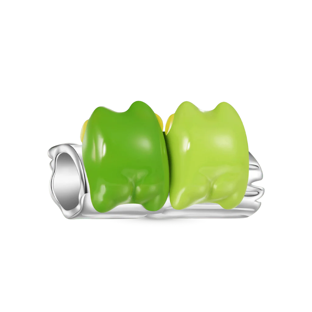Gnoce Frogs in Love Charm Platinum-plated Silver Blend - Image 2