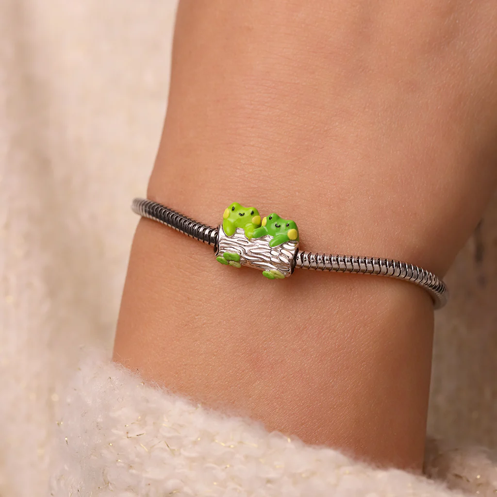 Gnoce Frogs in Love Charm Platinum-plated Silver Blend - Image 5