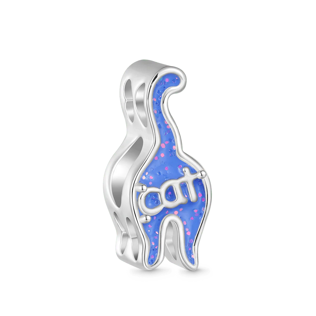 Gnoce Cat Butt Birthstone Charm Platinum-plated Silver Blend - Image 2