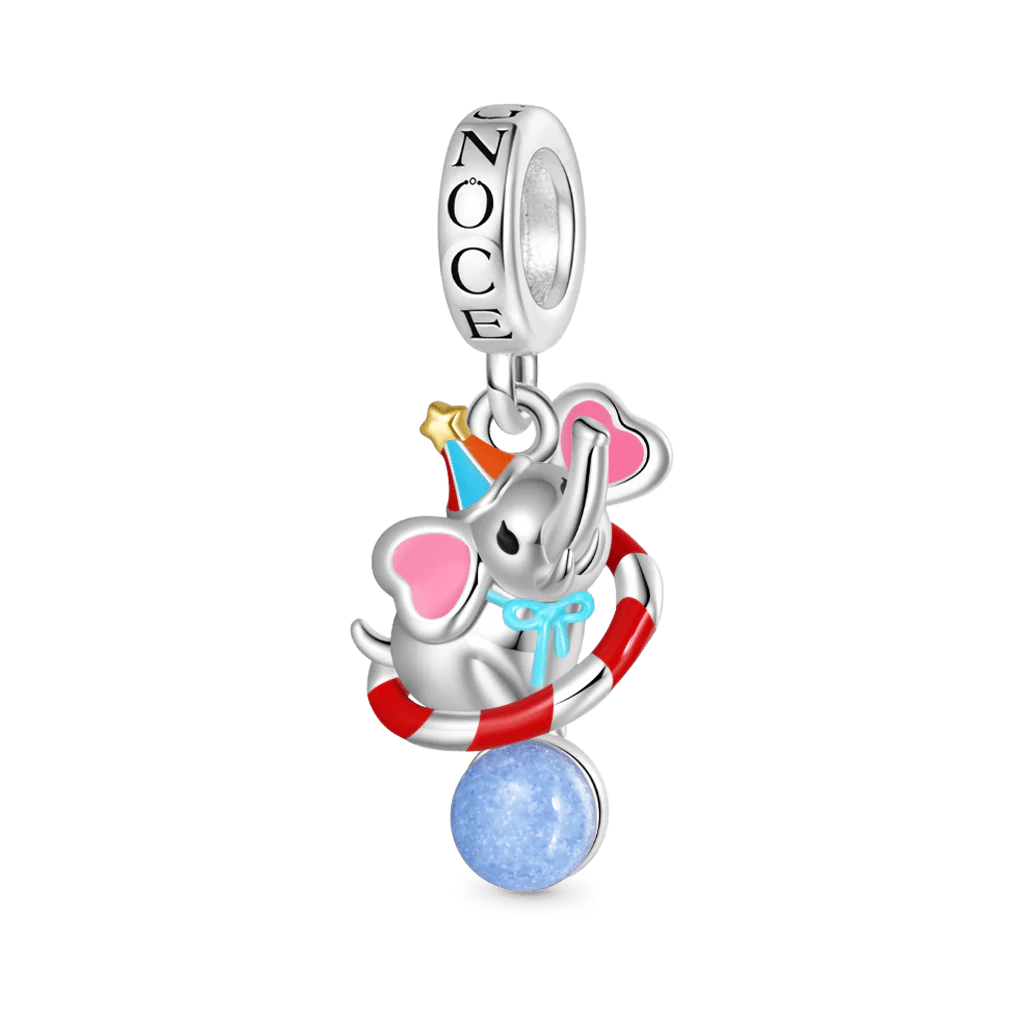 Gnoce Funny Circus Elephant Glow-in-the-Dark Charm Platinum-plated Silver Blend - Image 2