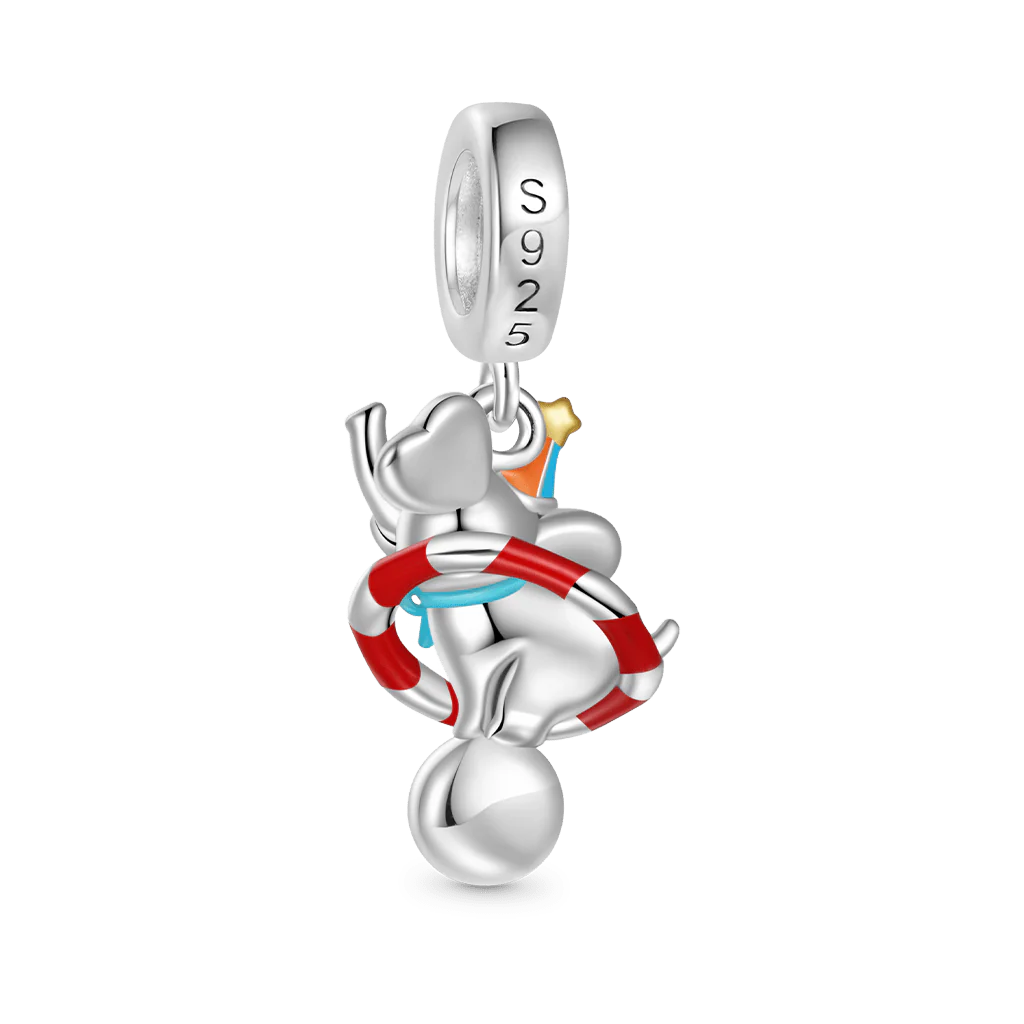 Gnoce Funny Circus Elephant Glow-in-the-Dark Charm Platinum-plated Silver Blend - Image 3