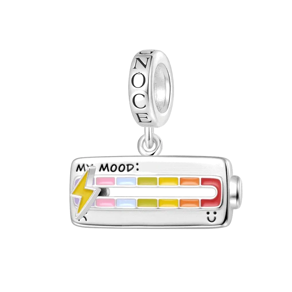 Gnoce Slideable Enamel Seven Mood Pin Charm Platinum-plated Silver Blend