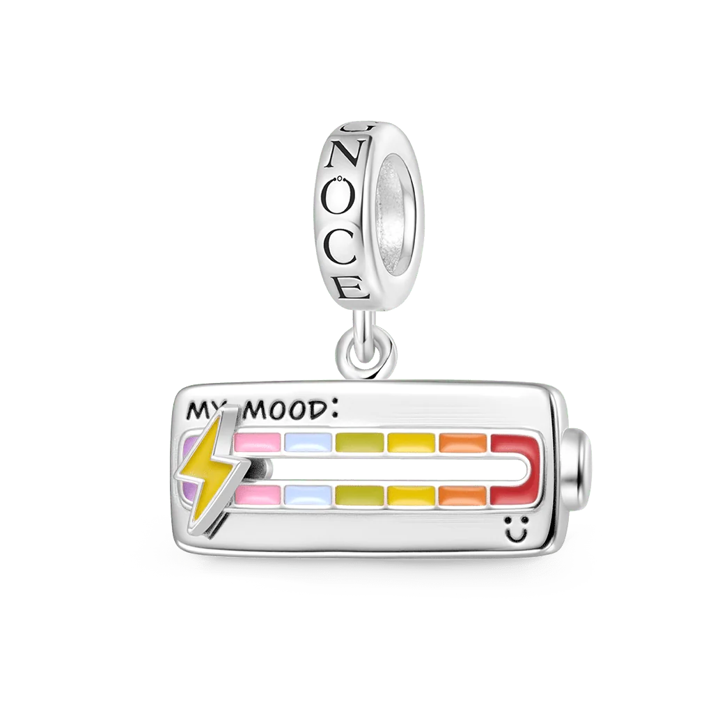 Gnoce Slideable Enamel Seven Mood Pin Charm Platinum-plated Silver Blend - Image 2