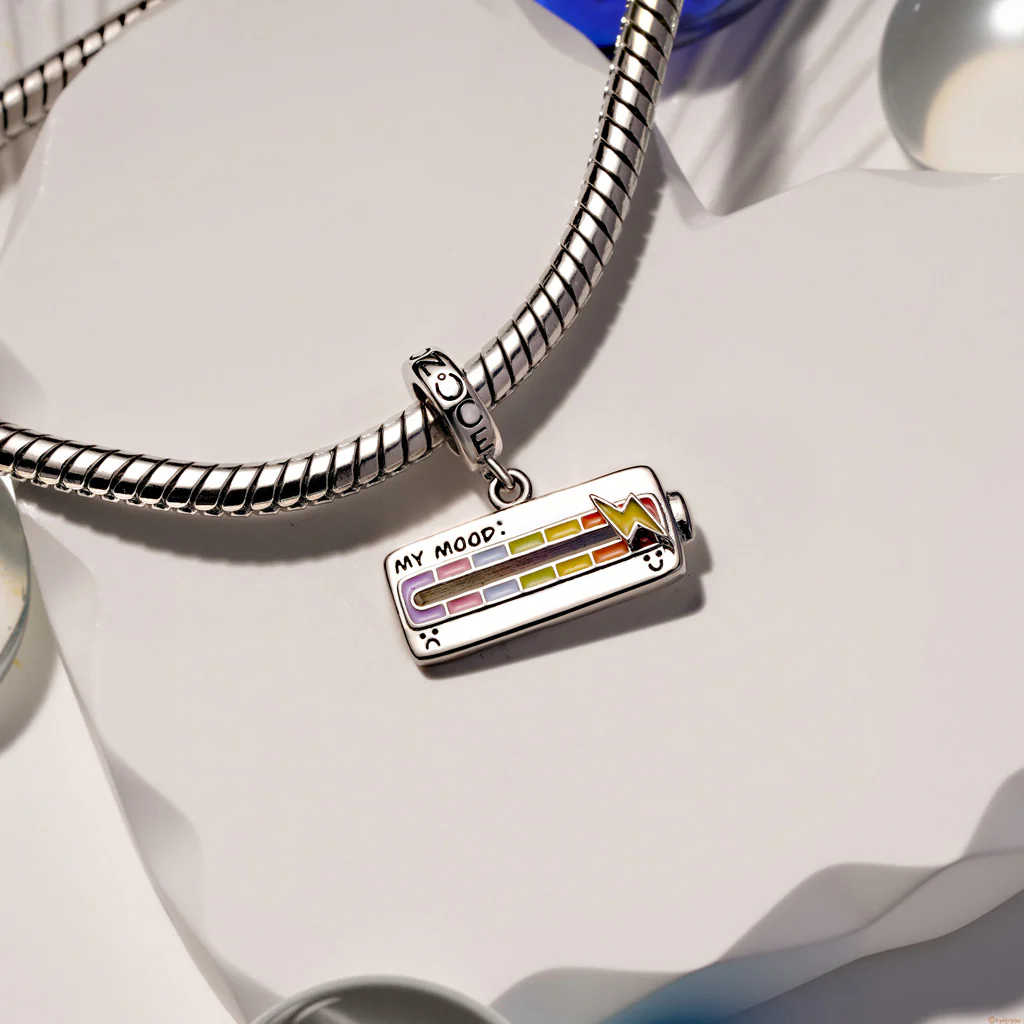 Gnoce Slideable Enamel Seven Mood Pin Charm Platinum-plated Silver Blend - Image 4
