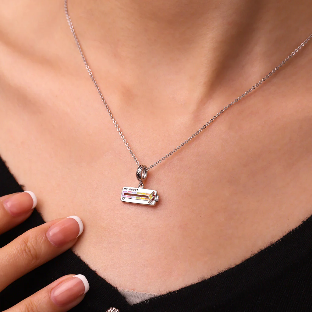 Gnoce Slideable Enamel Seven Mood Pin Charm Platinum-plated Silver Blend - Image 6